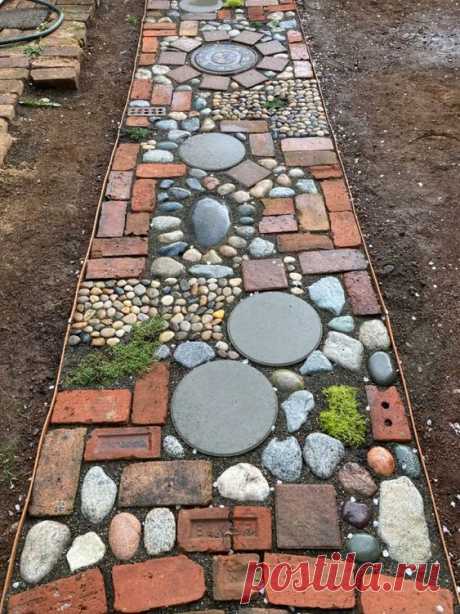 Stone Pathway | Backyard landscaping designs, Yard landscaping, Backyard landscaping