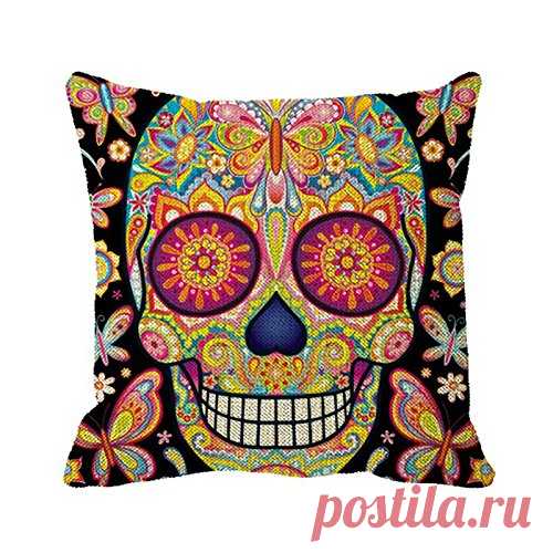 Amazon.com: Starings Pillowcase Sugar Skull Outdoor Pillow - Day Of The Dead Art Pillow Cover 20in: Home & Kitchen