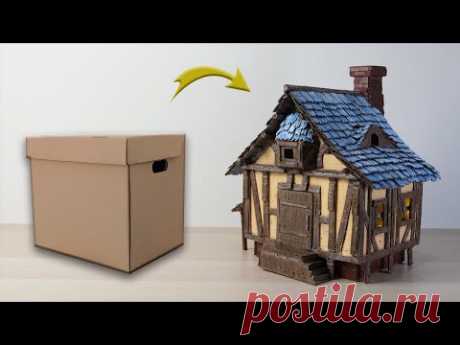 DIY I How To Make a Miniature House Using Cardboard I Medieval House