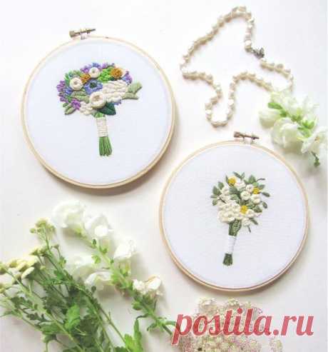 Anniversary Gift For Her Floral Gift For Mom Mom Gifts  2DF Feb 2, 2019 - Your hand embroidered wedding bouquet will take ~3 weeks to be made. Please read the entire listing to learn about rushing orders and how to send