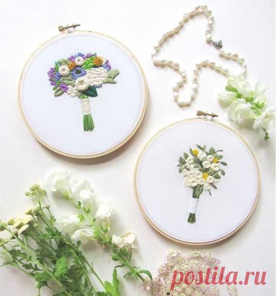 Anniversary Gift For Her Floral Gift For Mom Mom Gifts  2DF Feb 2, 2019 - Your hand embroidered wedding bouquet will take ~3 weeks to be made. Please read the entire listing to learn about rushing orders and how to send