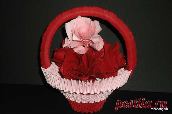 3D модульная ваза с цветами ко Дню Святого Валентина