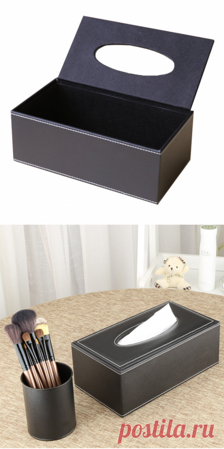 1pc pu leather car tissue box paper case storage holder at Banggood