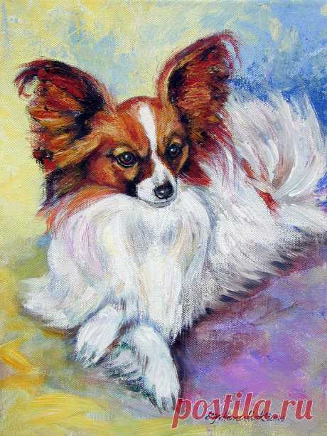 Elegance - Papillon Dog by Lyn Cook Elegance - Papillon Dog Painting by Lyn Cook