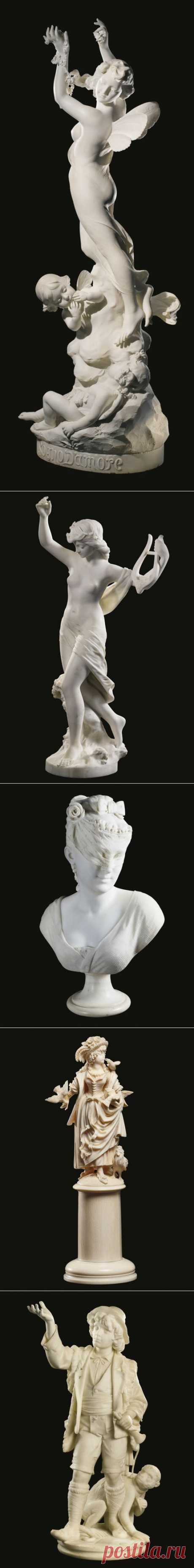 Антикварные скульптуры и бюсты из белого мрамора 16 - 19 век с аукциона Sothebys
