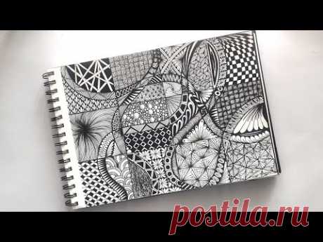 Zentangle art || Zentangle patterns || Zen-doodle || Doodle patterns