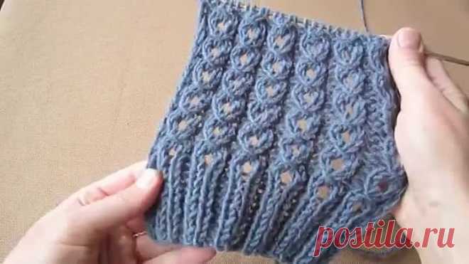Ажурная резинка спицами. Узоры спицами видео для начинающих Knitting pattern