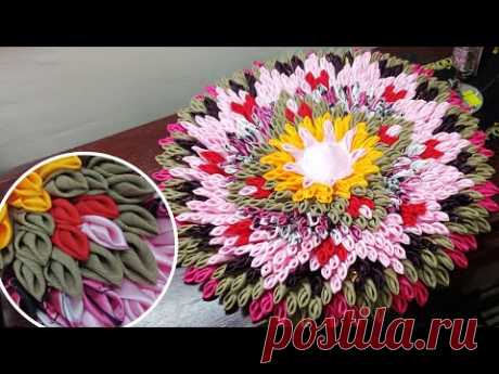 Pattern Floor Mat Step by Step Tutorial - Fabric Scraps Idea ∥ 花样设计抹脚布逐步教程 - 碎布利用