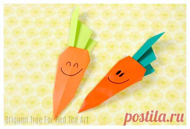 Easy Origami Carrot for Easter - Red Ted Art Easy Origami Carrot for Easter. Easter Origami Ideas. Easter Origami Patterns. Easy Origami Easter. Easter Origami for Kids. Easter Bunny Origami. Easy Bunny Origami. How to make a paper carrot for Easter. Easy Paper Carrot Garland. Kawait Easter Decor. Fun paper crafts for Easter.