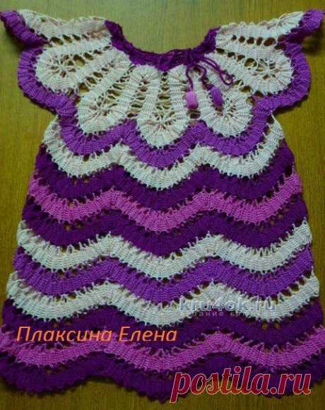 Платье для девочки — работа Плаксиной Елены - вязание крючком на kru4ok.ru