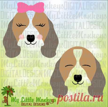 Cute Hound Dog Puppy Face Design Design Commercial Use SVG | Etsy