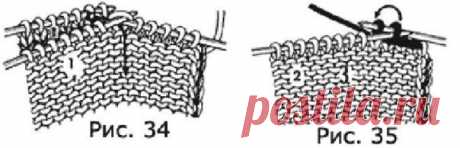 Плечевой шов
---------------------
Для выполнения шва в плечевой части петли не закрывают, а оставляют на дополнительной спице. Когда готовы обе детали (переда и спинки), их соединяют лицо к лицу, провязывая по 2 петли вместе: одну с детели переда, другую с детали спинки (рис. 35). В следующем ряду петли закрывают (рис. 34).

34-35

При желании можно провязывать петли вместе и одновременно закрывать.

Связанный таким образом шов эластичнее и с лицевой стороны практически незаметен.