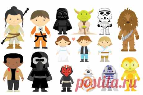 Star Wars Characters Clipart Set By Julia Sunrain Graphics | TheHungryJPEG.com