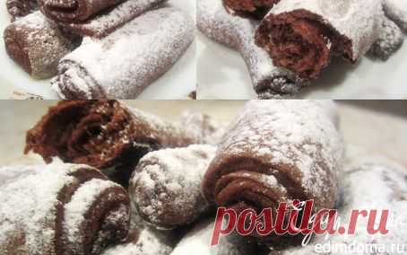 Шоколадное печенье "Дровишки под снегом" | Кулинарные рецепты от «Едим дома!»
