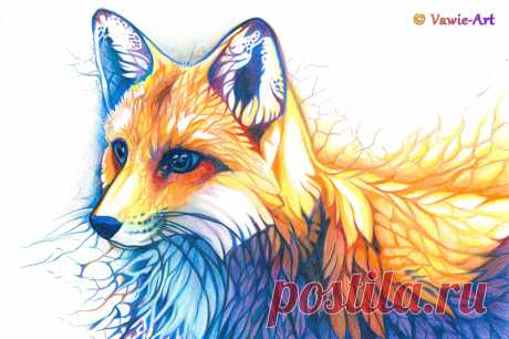 Colorful Fox by Vawie-Art on DeviantArt