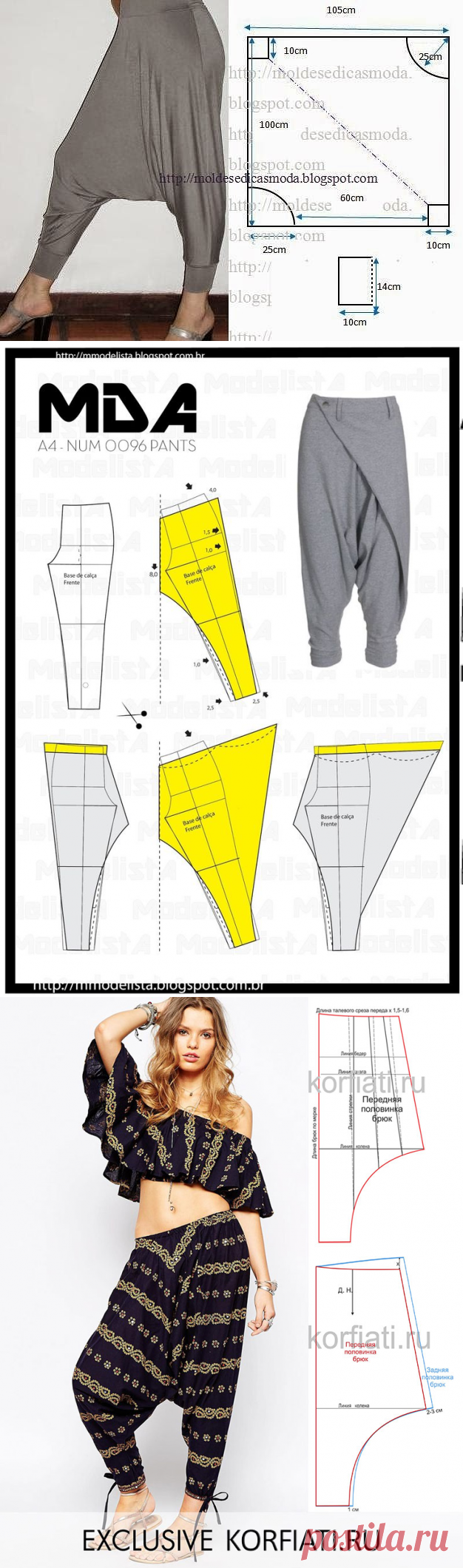 Моделирование брюк-алладинов — Сделай сам, идеи для творчества - DIY Ideas