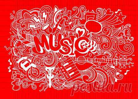 Abstract Music Background ,Collage with musical instruments.Hand drawing Doodle,vector illustration. 123RF - Миллионы стоковых фото, векторов, видео и музыки для Ваших проектов.