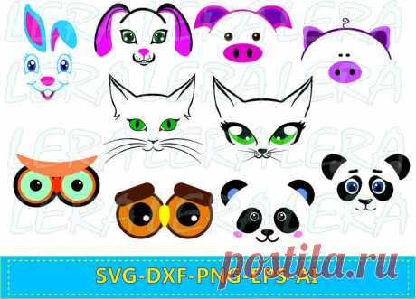 60 % OFF Face Svg Animal Silhouette png eps svg dxf | Etsy