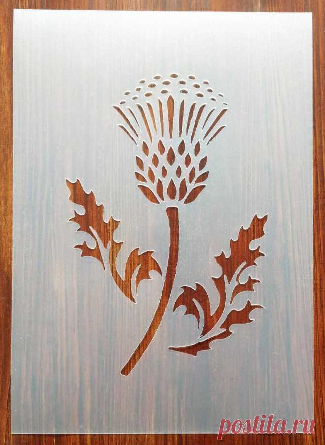 Thistle Stencil Mask Reusable PP Sheet for Arts & Crafts DIY | Etsy
