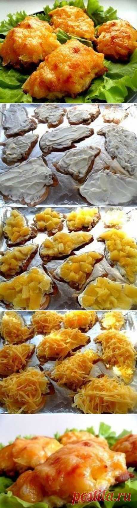 Как приготовить курица, запеченная с ананасами и сыром - рецепт, ингридиенты и фотографии