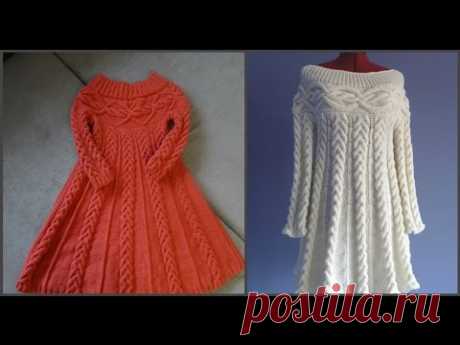 Вязаное платье спицами, в стиле "Шамони"_ Часть первая. Схема.knit dress