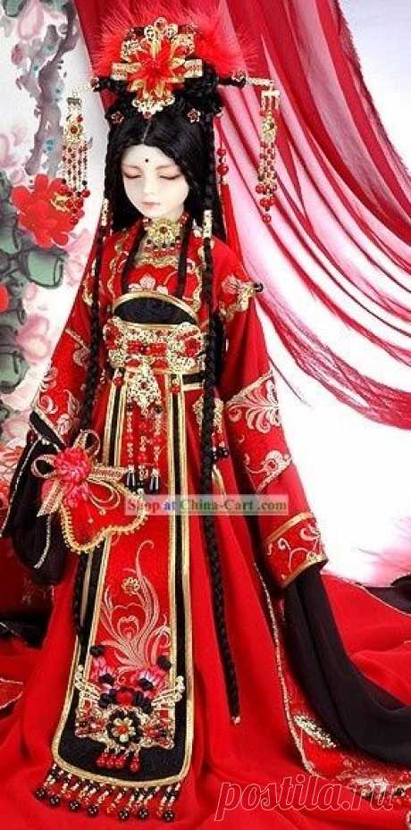 (49) Ancient Chinese Princess Wedding Dress and Hair Accessories Complete Set | ancient dress