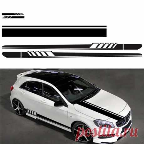 5pcs universal car graphics side body door decor sticker long stripe decals diy Sale - Banggood.com