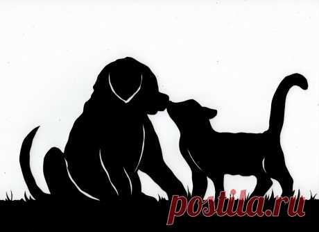 dog-and-cat-silhouettes-clipart-silhouette-clip-art-119245.jpg (1500×1090)