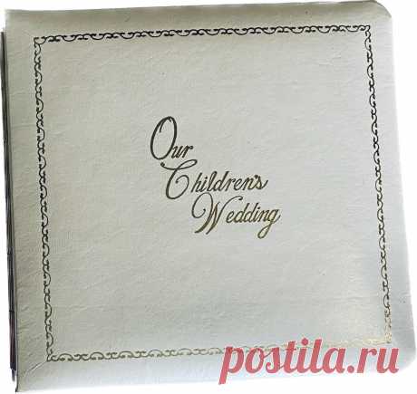 Topflight VTG Our Childrens Wedding Photo Album Leather Gold Piano Hinge Binding | eBay