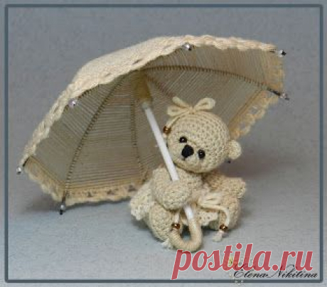HandMade ElenaNikitina: мишка с зонтиком
