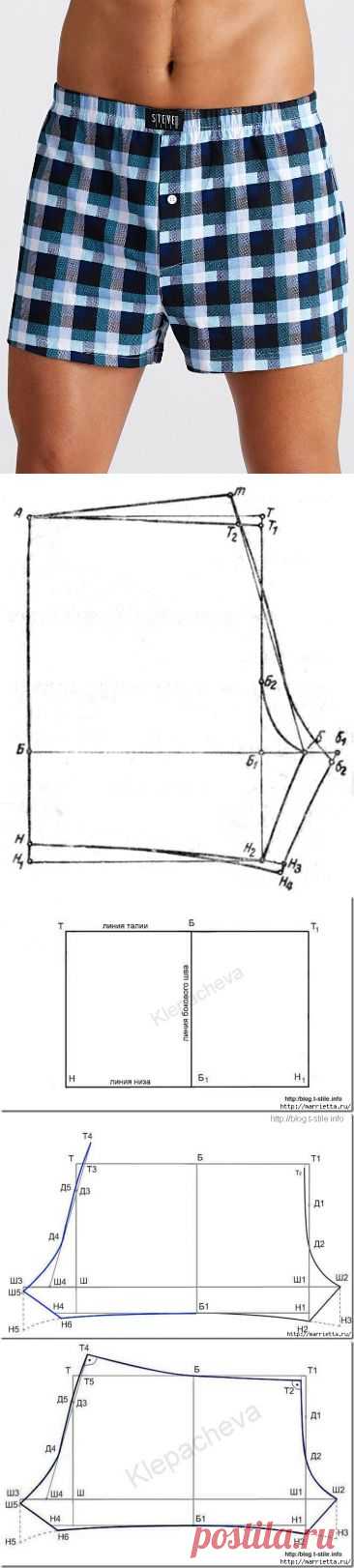 Как сшить мужские трусы боксеры. Построение выкройки