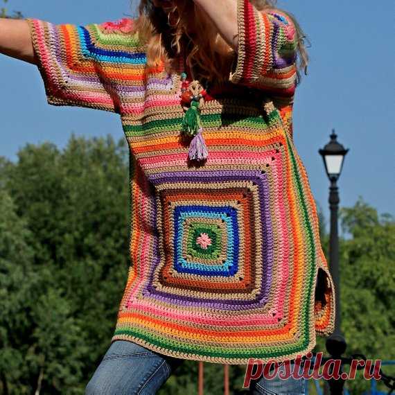 Plus size tunic Crochet cotton kimono Oversize Cotton sweater Bulky yarn tunic Summer sweater Beach colored tunic Rainbow TO ORDER Plus size Womens clothing, Crochet kimono, Pregnancy, Maternity, Oversize Cotton sweater, Bulky yarn tunic, Summer sweater, Granny tunic, Rainbow oversize kimono, Beachwear, Burning Man, Music fest  All things are hand made by me in a smoke-free and pet-free apartment, washed with