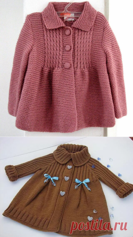 Вязаное пальто для девочки 1 год спицами с описанием