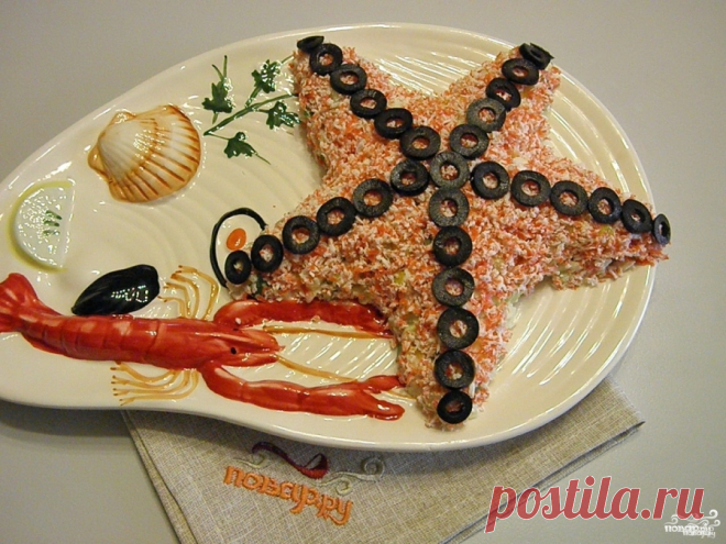 Салат "Морская звезда" с крабовыми палочками - пошаговый кулинарный рецепт с фото на Повар.ру