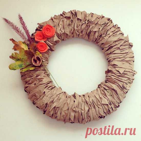 Paper Bag Fall Wreath | POPSUGAR Smart Living