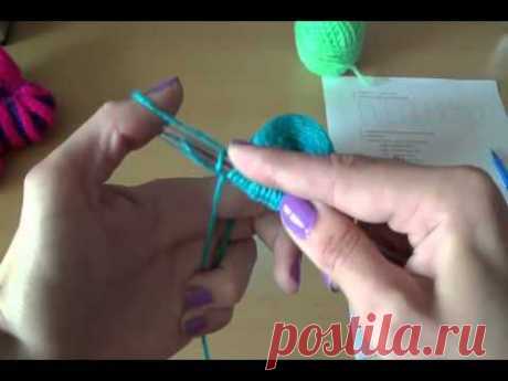 ▶ Вязание пинеток спицами Шаг 1 / / Knitting bootees spokes Step 1 - YouTube