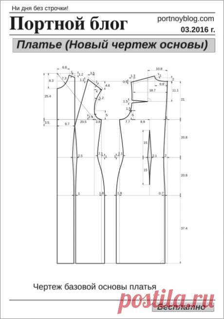 Бесплатная выкройка платья | Портной блог
