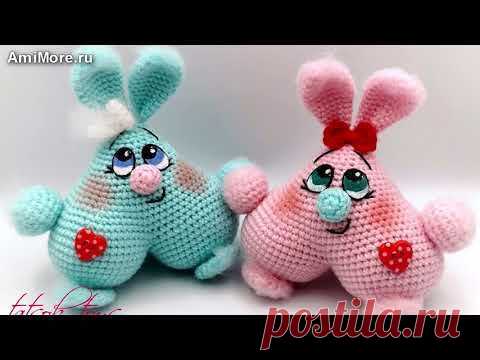 Амигуруми: схема Зайки Валентинки. Игрушки вязаные крючком - Free crochet patterns.