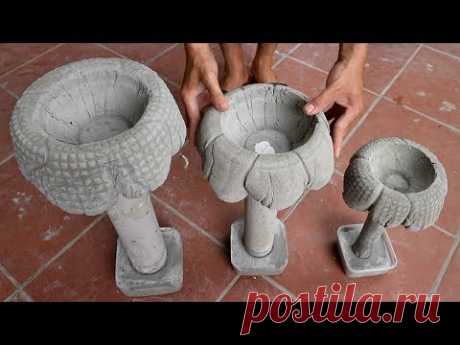 How to make flower pot mushroom shaped at home // Ideas unique for garden // Beautiful and Easy - YouTube