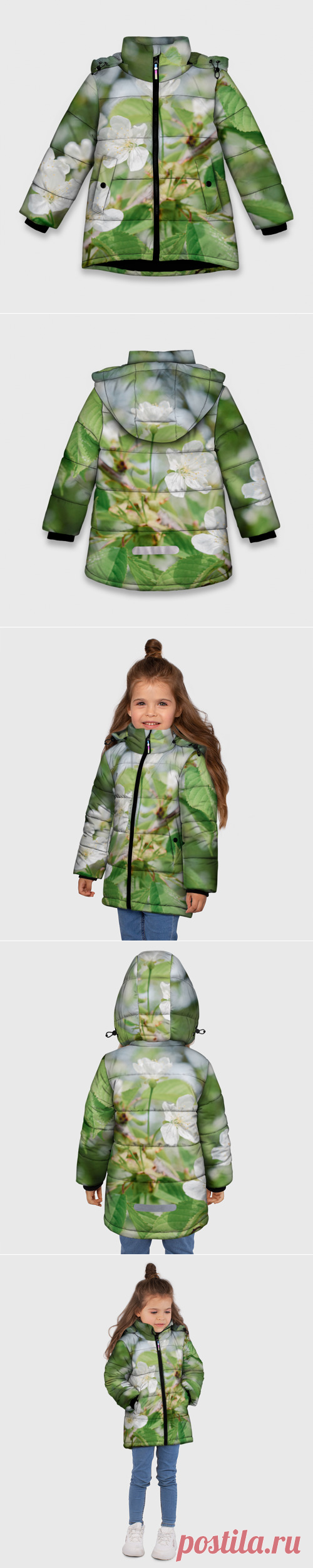 Зимняя куртка для девочек 3D Цветущая ветка вишни, фото - купить по цене 9985 руб в интернет-магазине Всемайки, арт 3652995