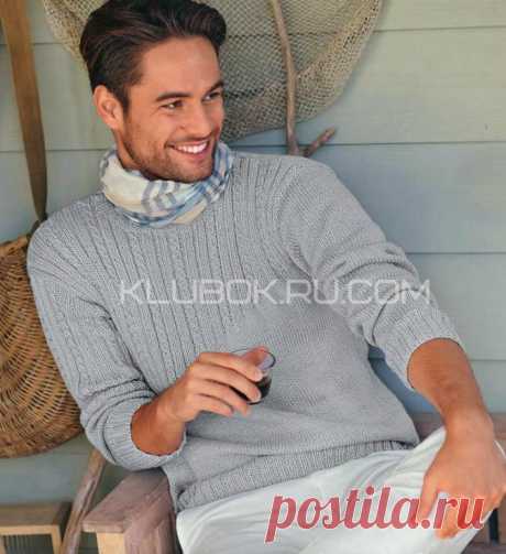 Классический мужской пуловер от Bergere de France - Klubok.ru.com