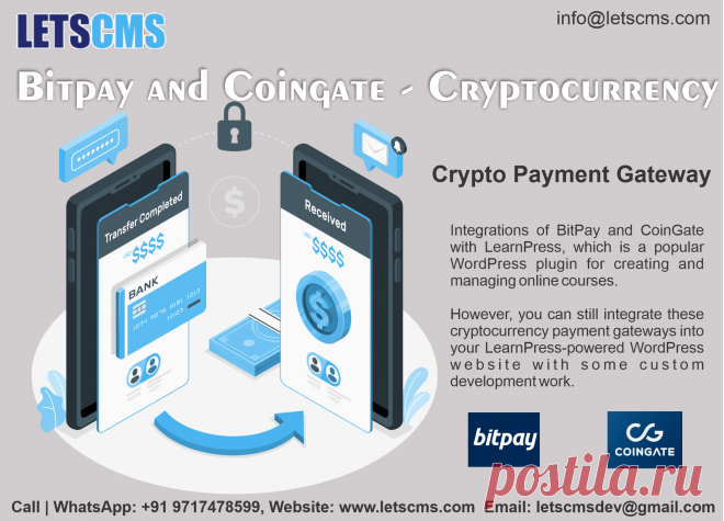 Integrations of BitPay and CoinGate with LearnPress, which is a popular WordPress plugin for creating and managing online courses. However, you can still integrate these cryptocurrency payment gateways into your LearnPress-powered WordPress website with some custom development work. Here’s a general approach: