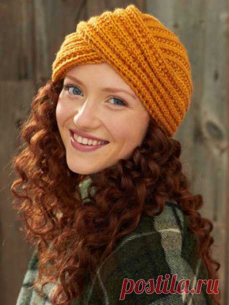 Turban Twist Hat - Patterns  | Yarnspirations тюрбан. англ. язык