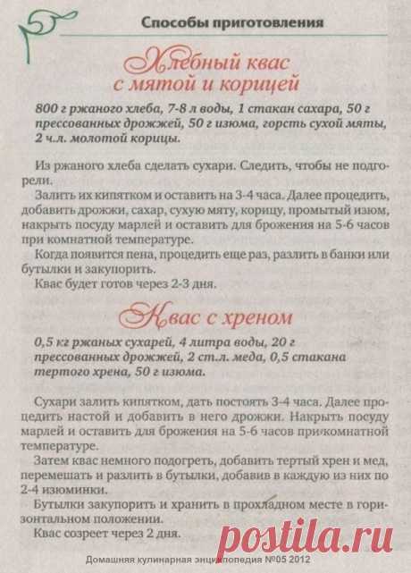 Хлебный квас с мятой и корицей. Квас с хреном