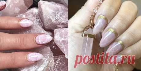 Кварцевый маникюр Roze Quartz nails - самый женственный весенний nail-арт