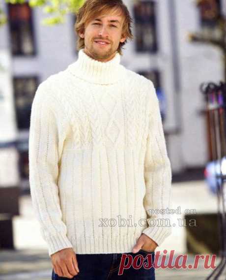 мужской белый свитер