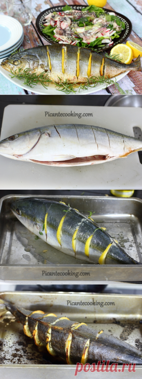 Запеченый желтохвостый тунец с лимонно-розмариновым ароматом | Picantecooking