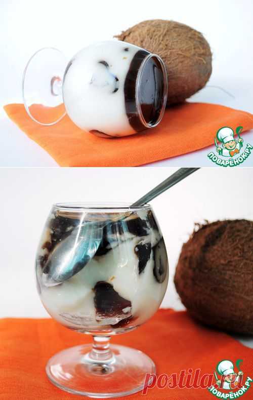Кофейные сердечки в кокосовом желе - кулинарный рецепт