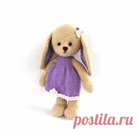 lavender bunny purple cute bunny stuffed beige rabbit от crochAndi