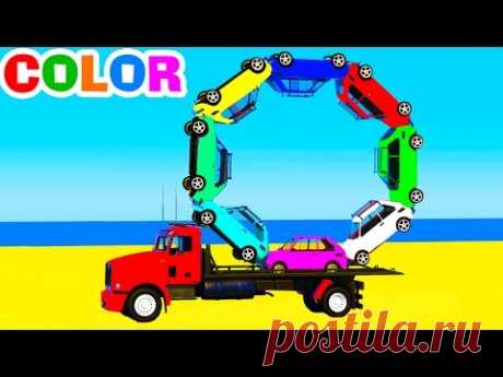 Learn Colors with Truck & Cars for Kids - Learn Numbers in Color Spiderman Cartoon Learning Video
